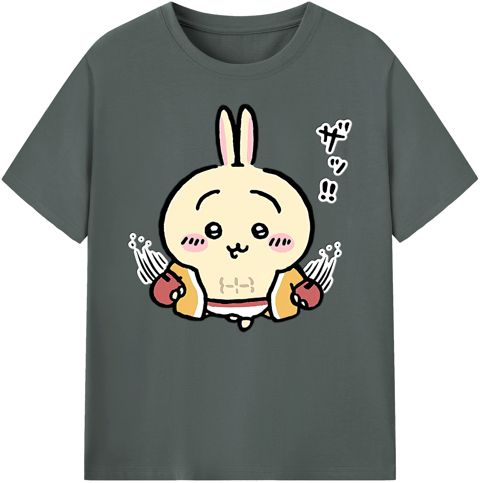（画像用） ちいかわ うさぎ Chii-kawa usagi 綿100％ メンズ半袖Tシャツ｜肌触りやわらか＆通気性